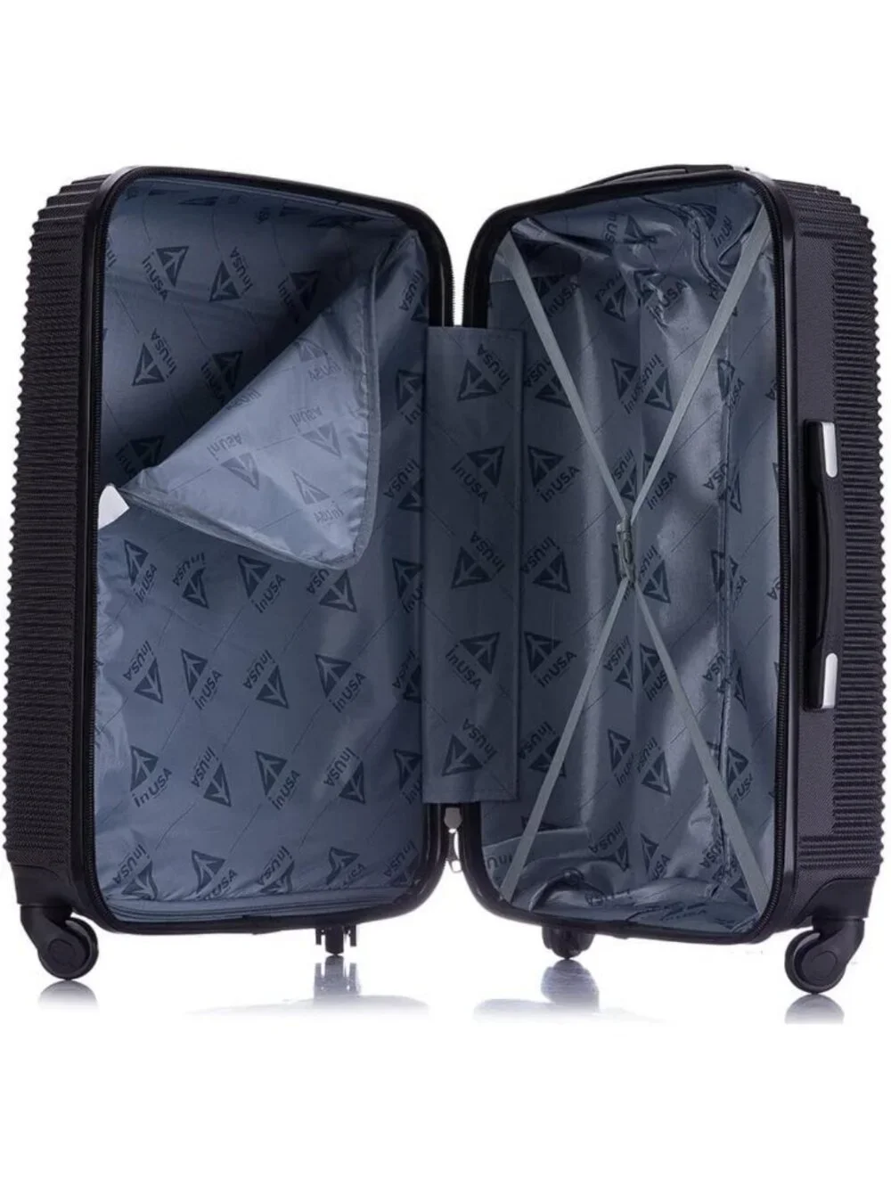 Lightweight 24-Inch Hardside Spinner Luggage - Durable Travel Suitcase, Black